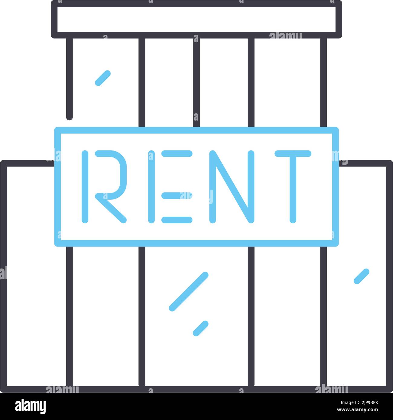 rental real estate line icon, outline symbol, vector illustration