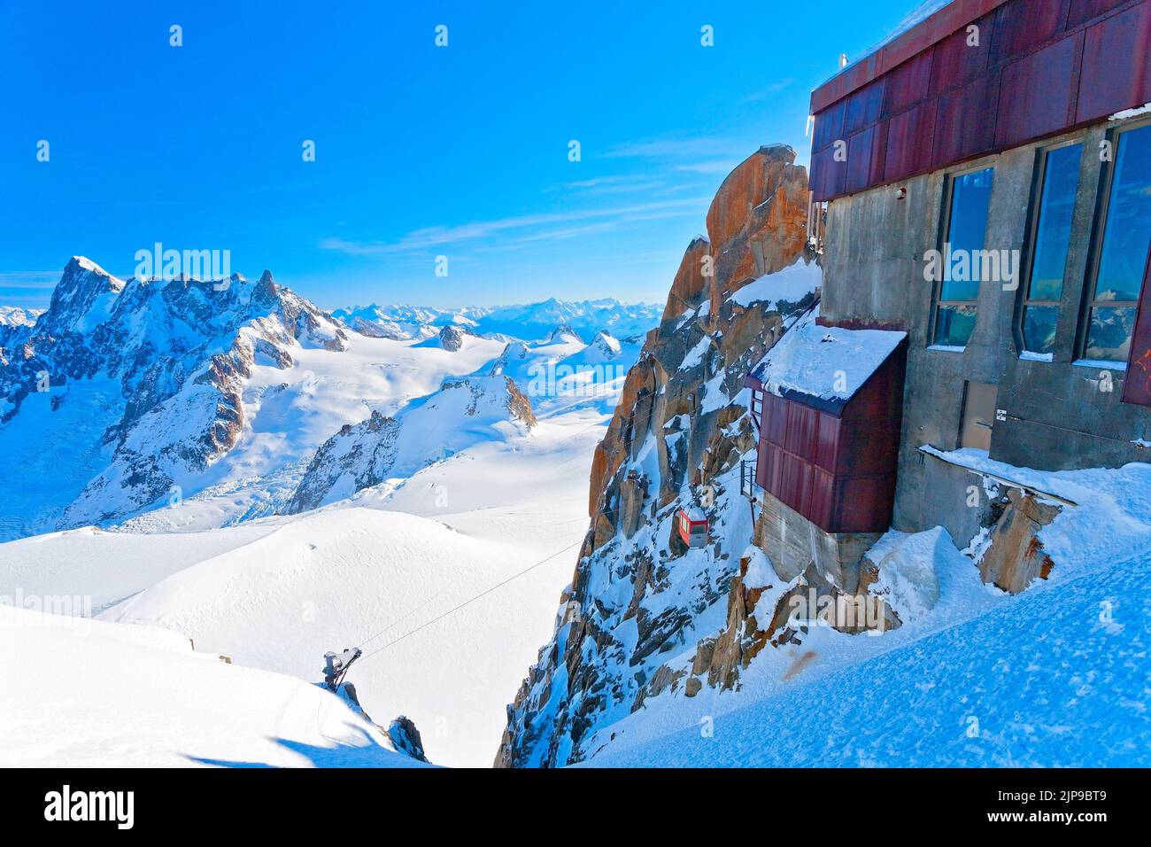 The Aiguille du Midi (3,842 m), mountain in the Mont Blanc massif ...