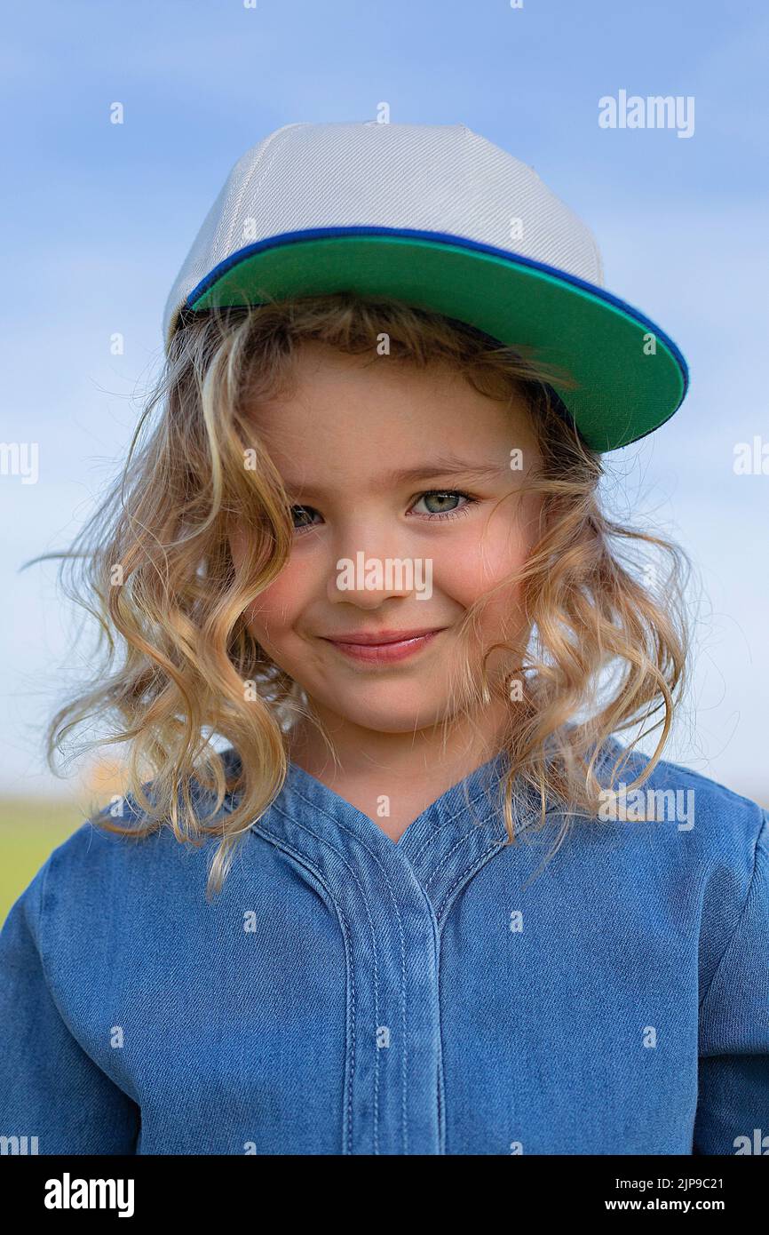 girl, childhood, summer, baseball cap, girls, childhoods, children, kid