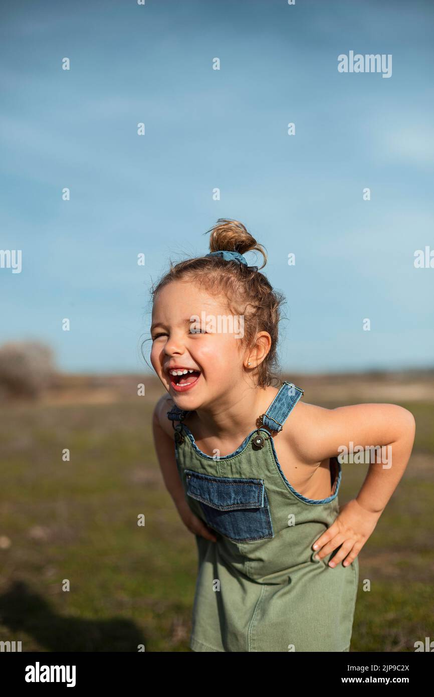 girl, laughing, cheerful, childhood, summer, girls, laugh, smiling, cheerfuls, childhoods, children, kid, kids, summers Stock Photo