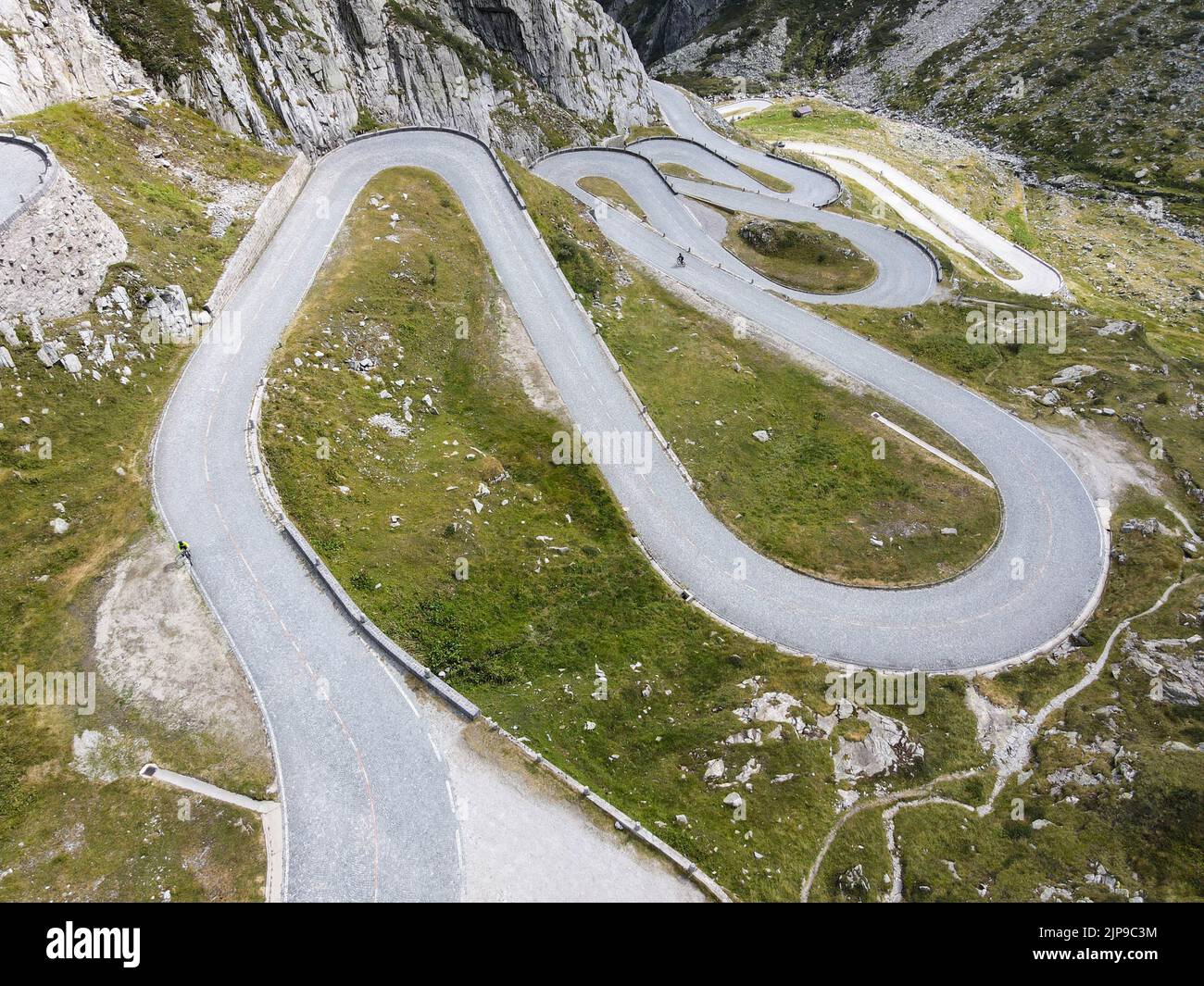 Drone View At Tremola The Old Road To Gotthard Pass On Switzerland drone-view-at-tremola-the-old-road-to-gotthard-pass-on-switzerland