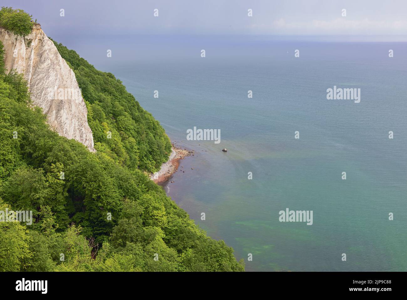 The Konigsstuhl with a rainy background on the island of Rugen Stock ...