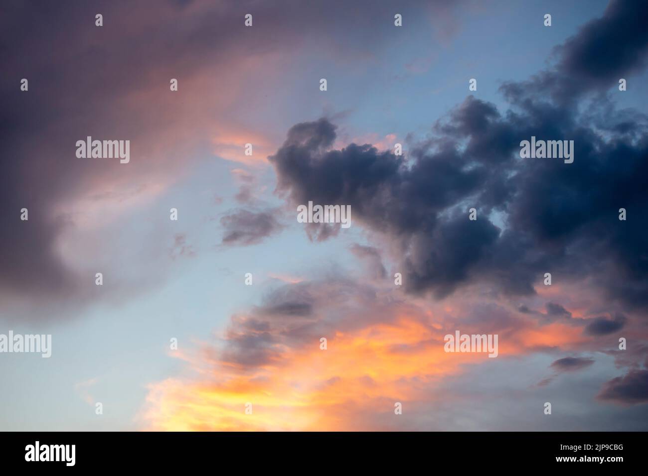 Expressive dramatic cloudscape with vibrant colors Stock Photo