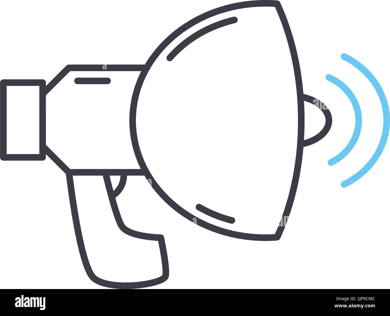 megaphone line icon, outline symbol, vector illustration, concept sign ...