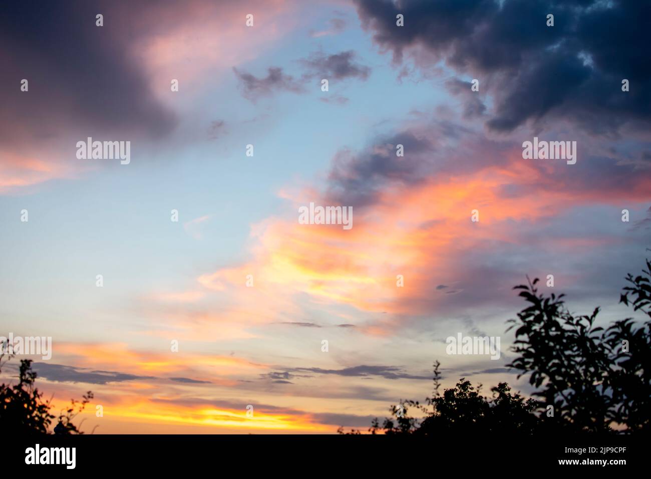 Expressive dramatic cloudscape with vibrant colors Stock Photo
