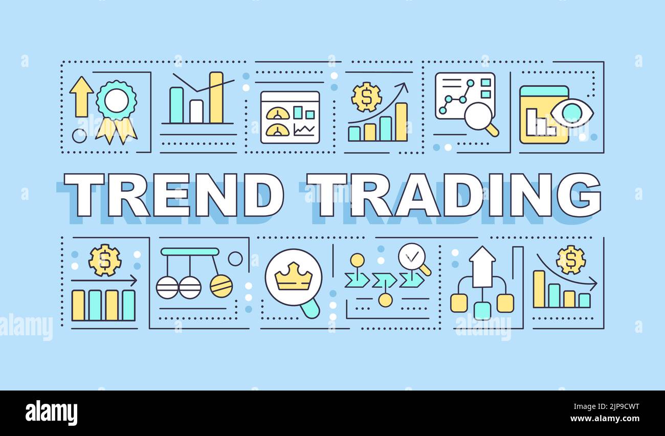 Trend trading word concepts blue banner Stock Vector