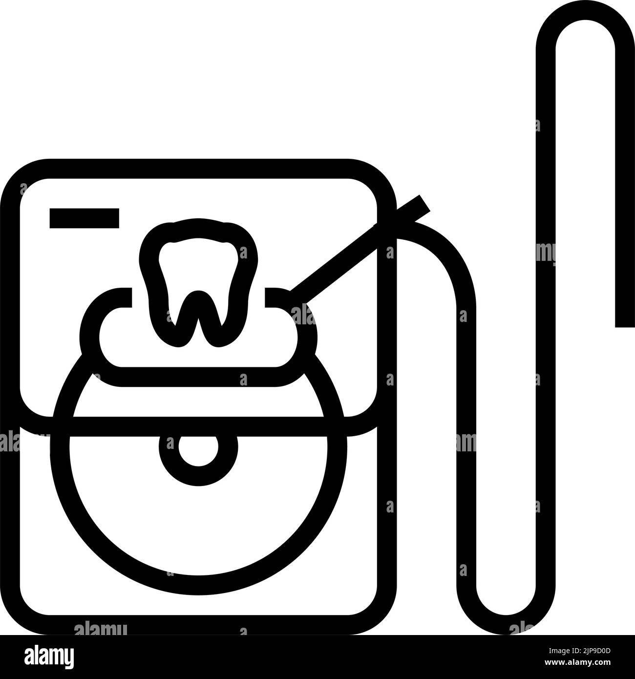 floss dental care line icon vector illustration Stock Vector Image