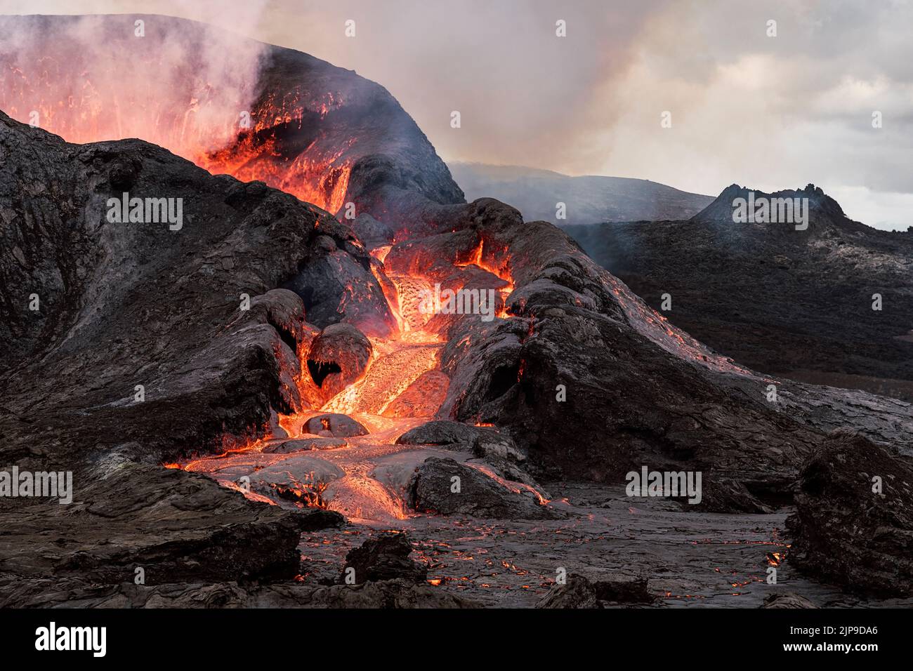 volcano, volcanism, magma, fagradalsfjall, volcanos, volcanisms Stock ...
