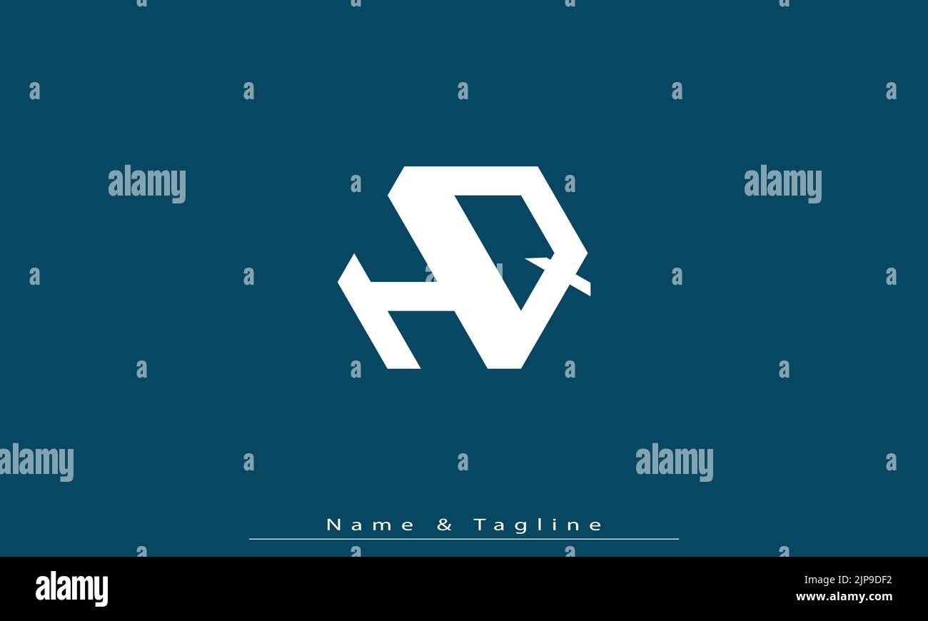 Alphabet letters Initials Monogram logo HQ , QH Stock Vector