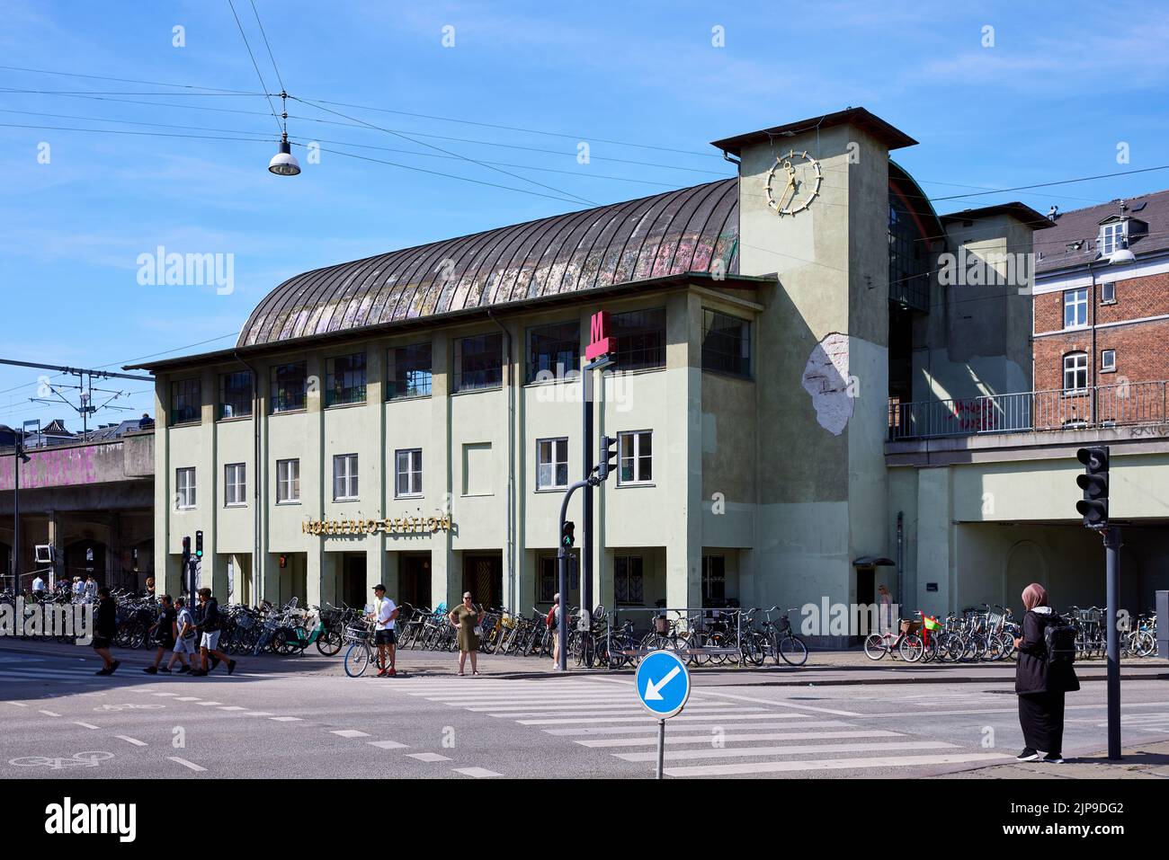 Nørrebro Station, designed by Knud Tanggaard Seest, 1930; Copenhagen, Denmark Stock Photo