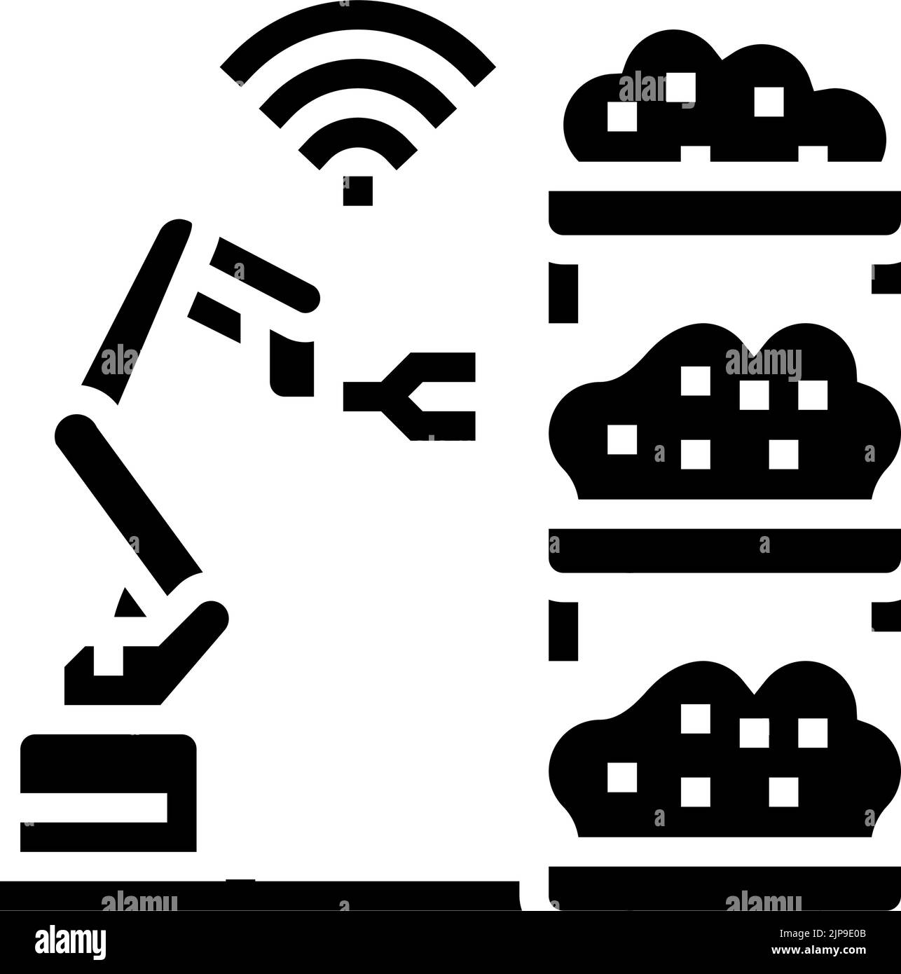 robot farmer smart farm glyph icon vector illustration Stock Vector ...