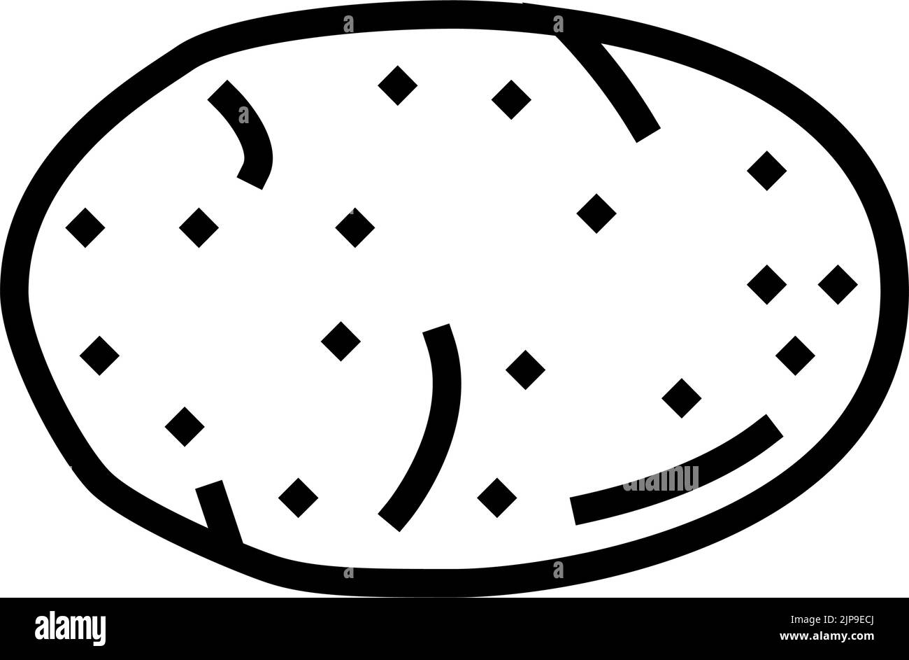one whole potato line icon vector illustration Stock Vector Image & Art ...