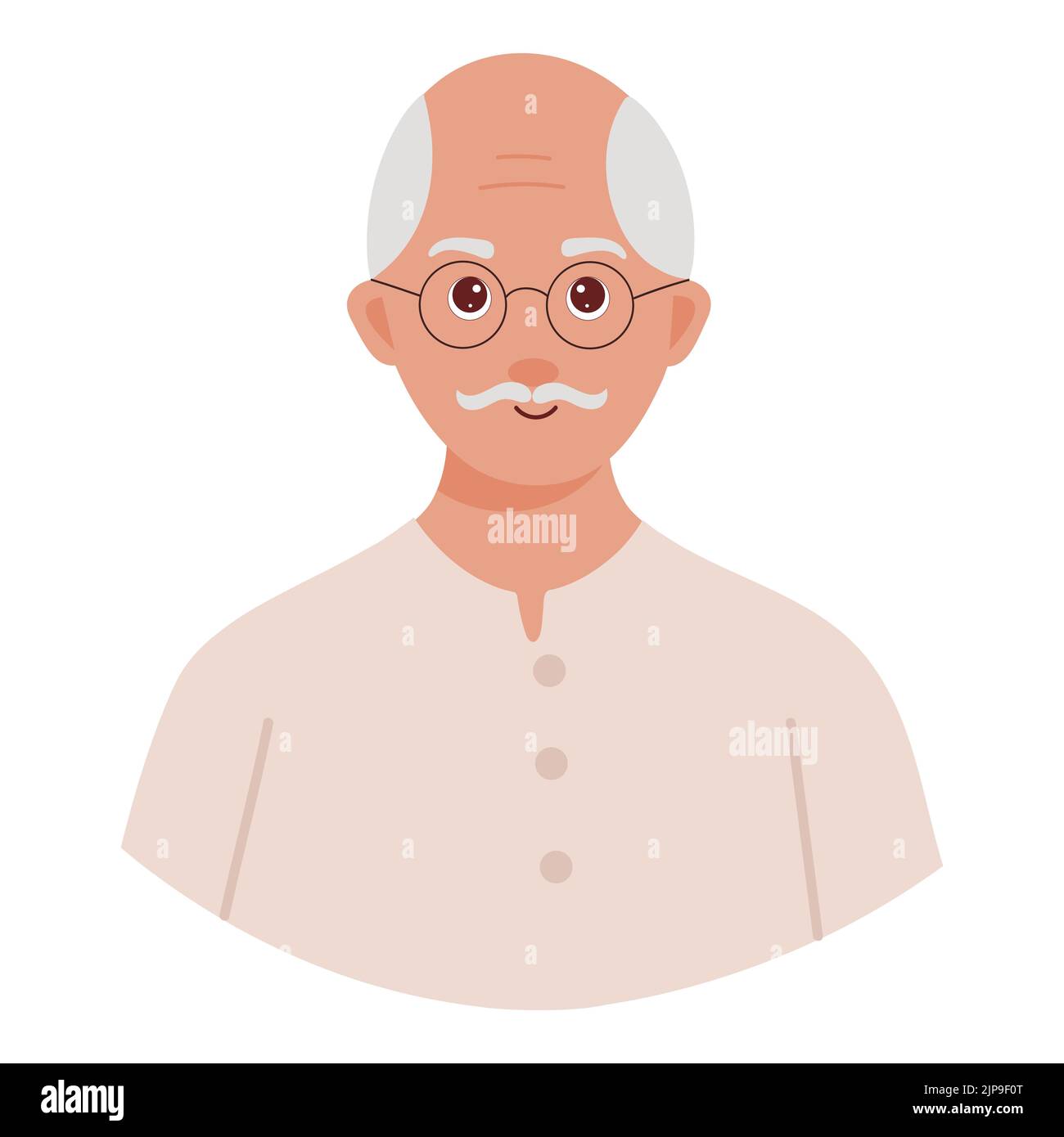 Elderly Man Wearing Eye Glasses Illustration On White Background Stock ...
