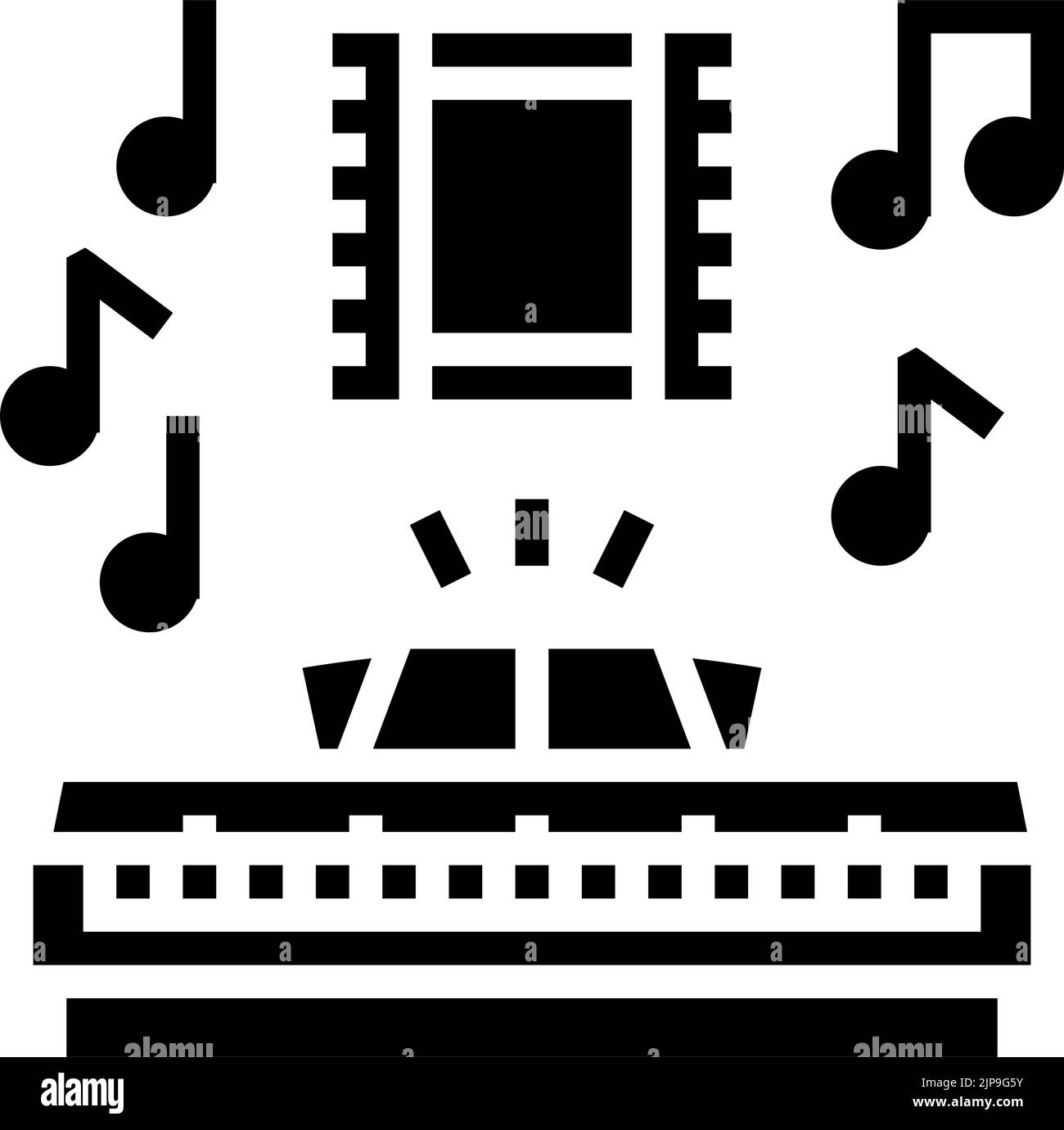 film composer video production glyph icon vector illustration Stock 