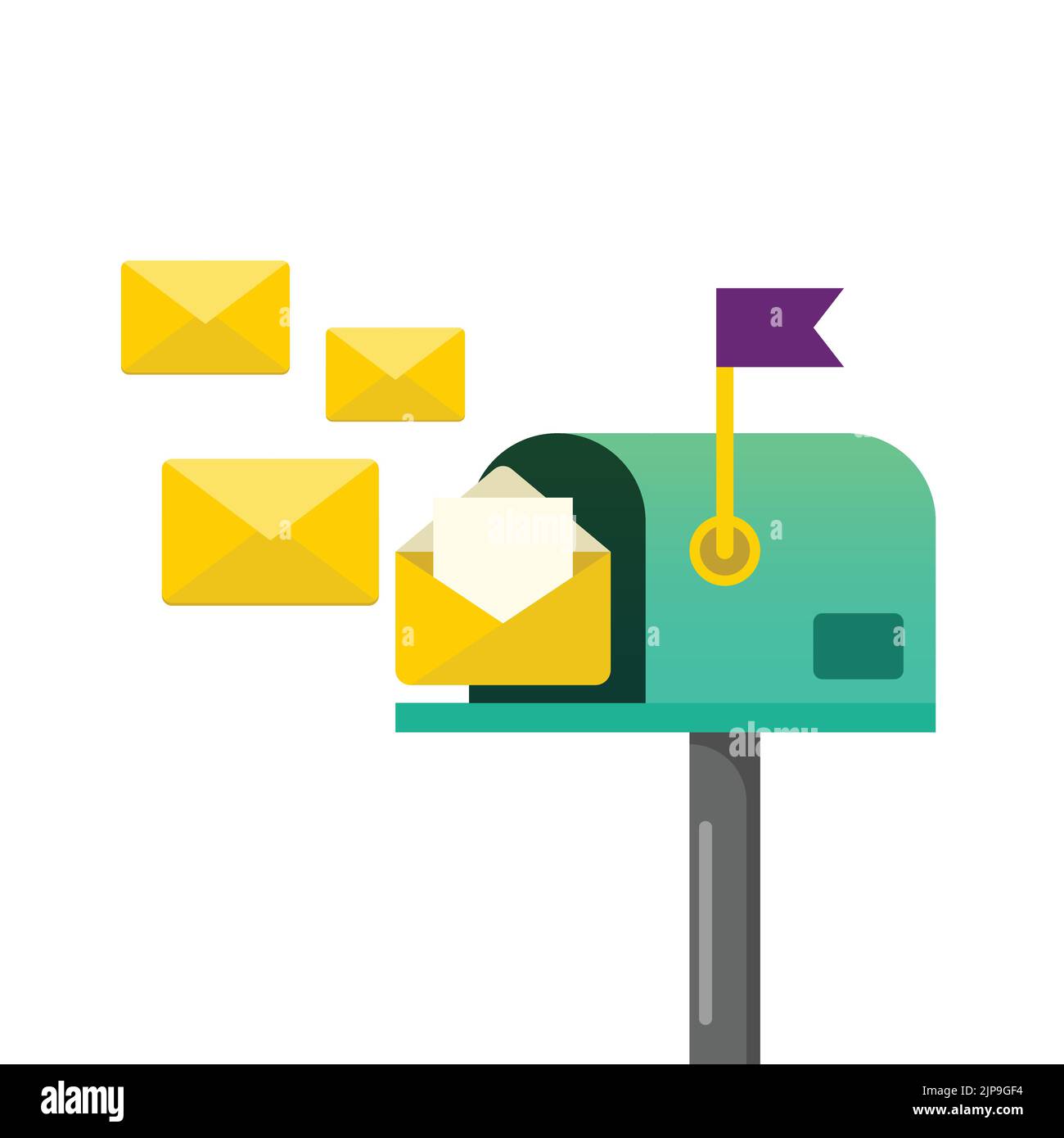 Mailbox post full of letters. Vector illustration Stock Vector