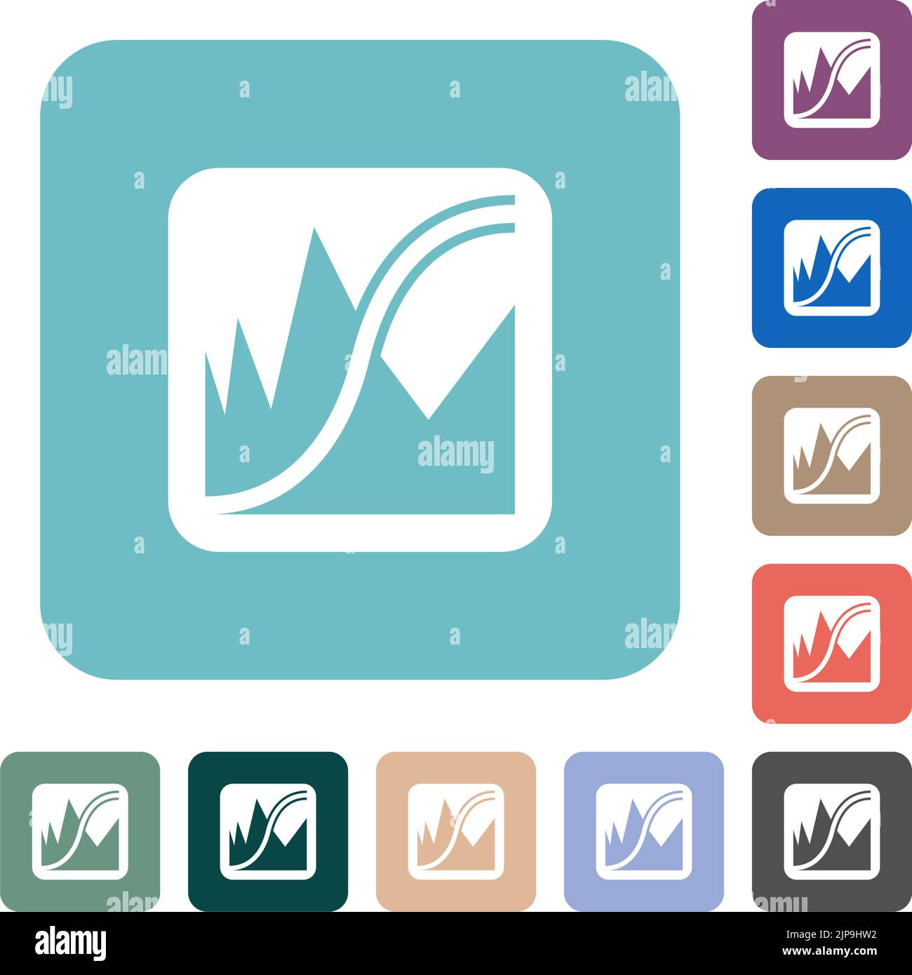 Adjust image curves white flat icons on color rounded square ...