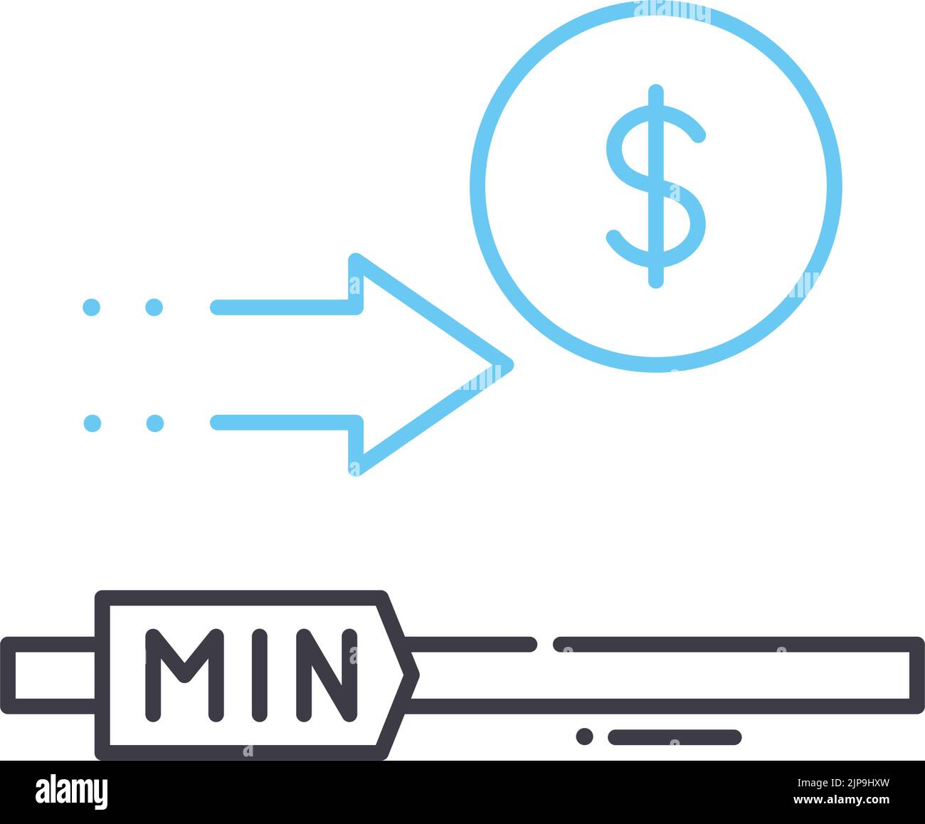 minimum transaction account line icon, outline symbol, vector illustration, concept sign Stock Vector