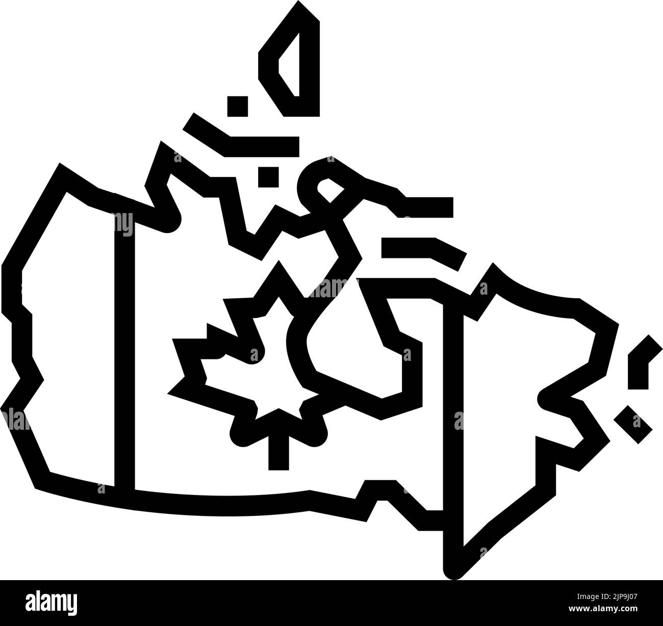 canada country map flag line icon vector illustration Stock Vector ...