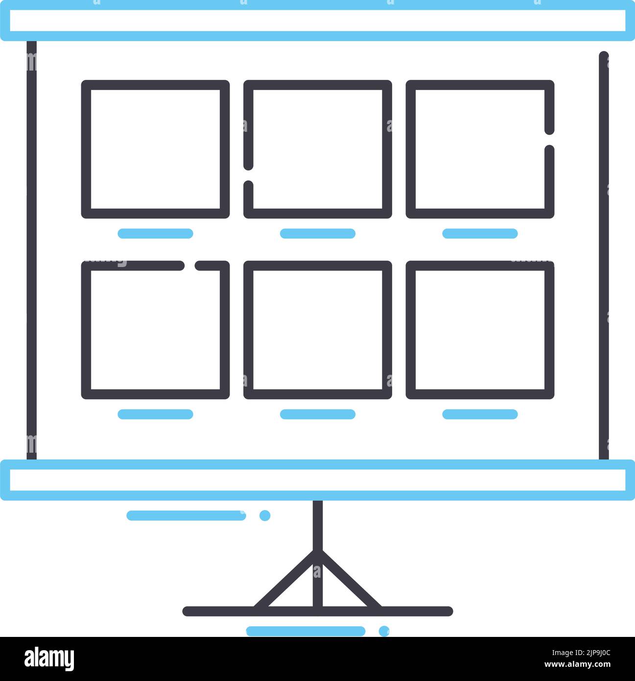 storyboard process line icon, outline symbol, vector illustration, concept sign Stock Vector