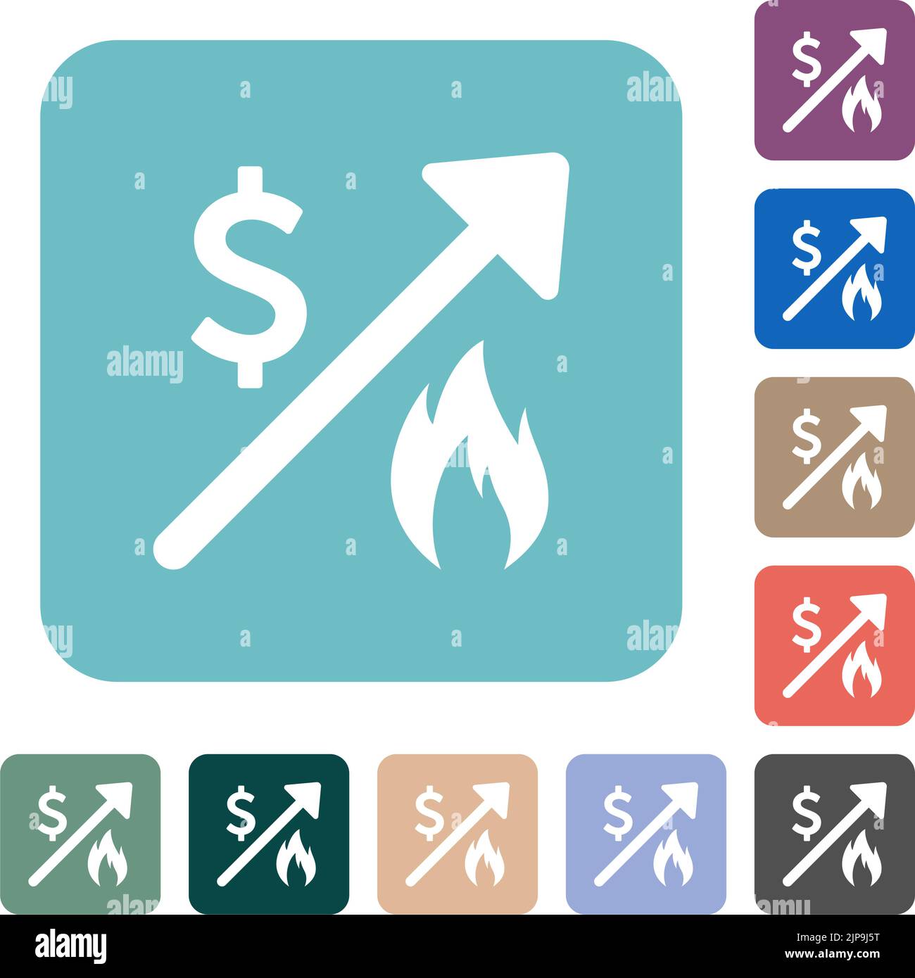 Rising gas energy american dollar prices white flat icons on color ...