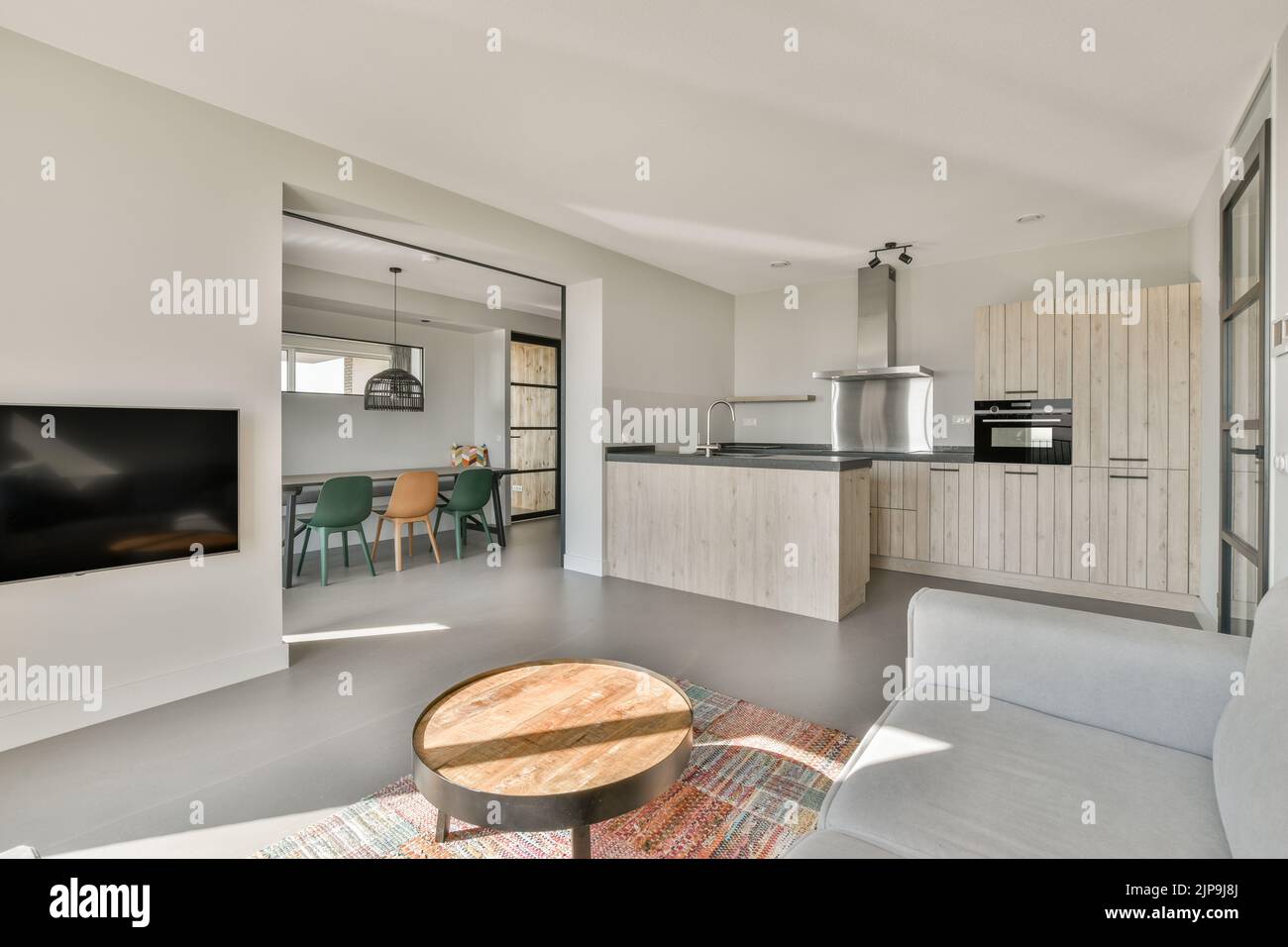 apartment, built in kitchen, open plan, apartments, kitchens Stock