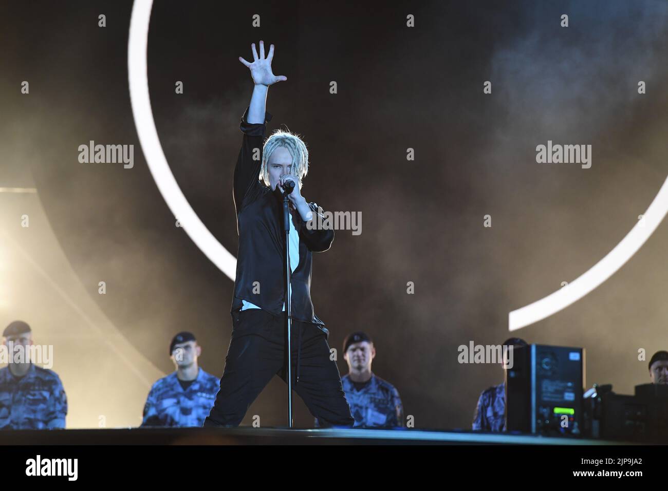 Crimea. Pike perch. The singer of SHAMAN (Yaroslav Dronov) during