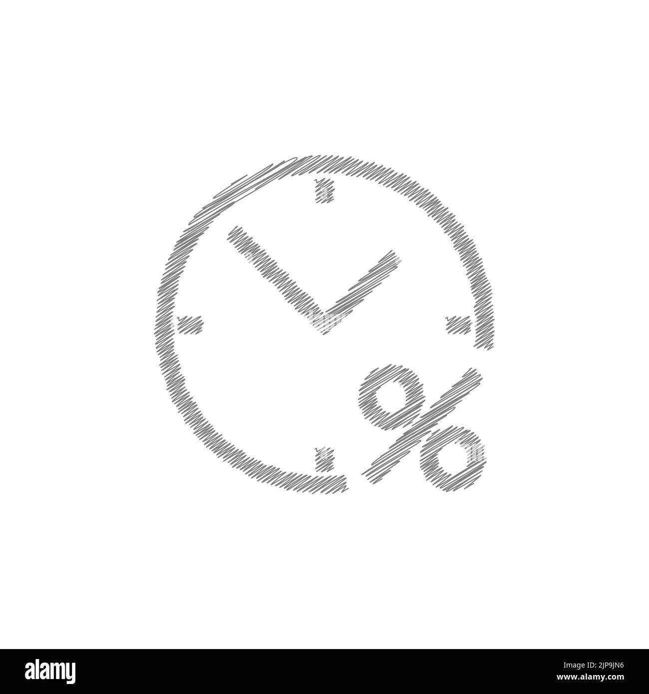 Clock and percent grey sketch vector icon Stock Vector Image & Art - Alamy