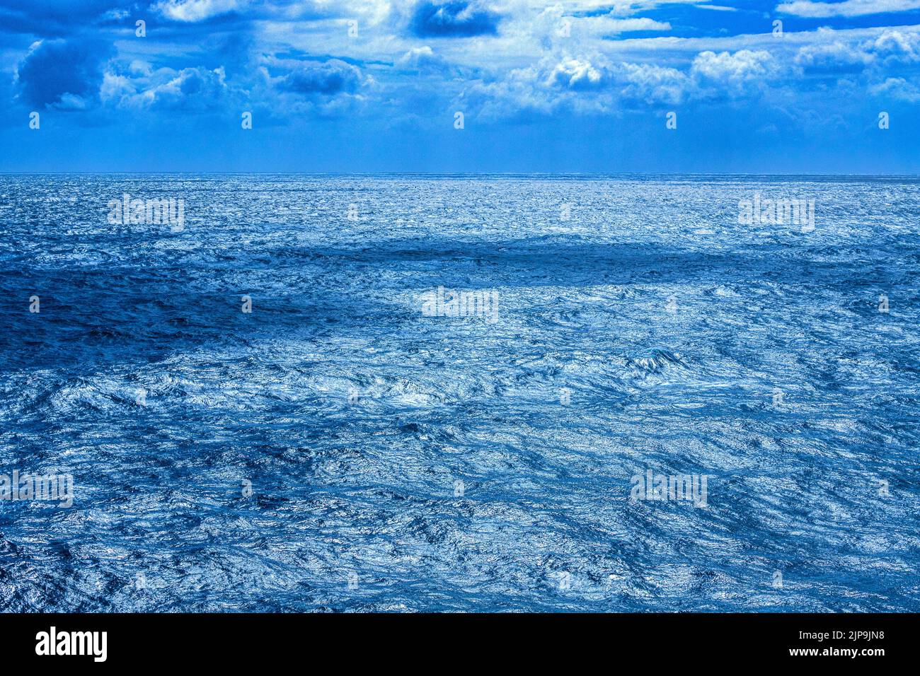 Cloudscape over choppy seas in the North Sea off the coast of Denmark Stock Photo