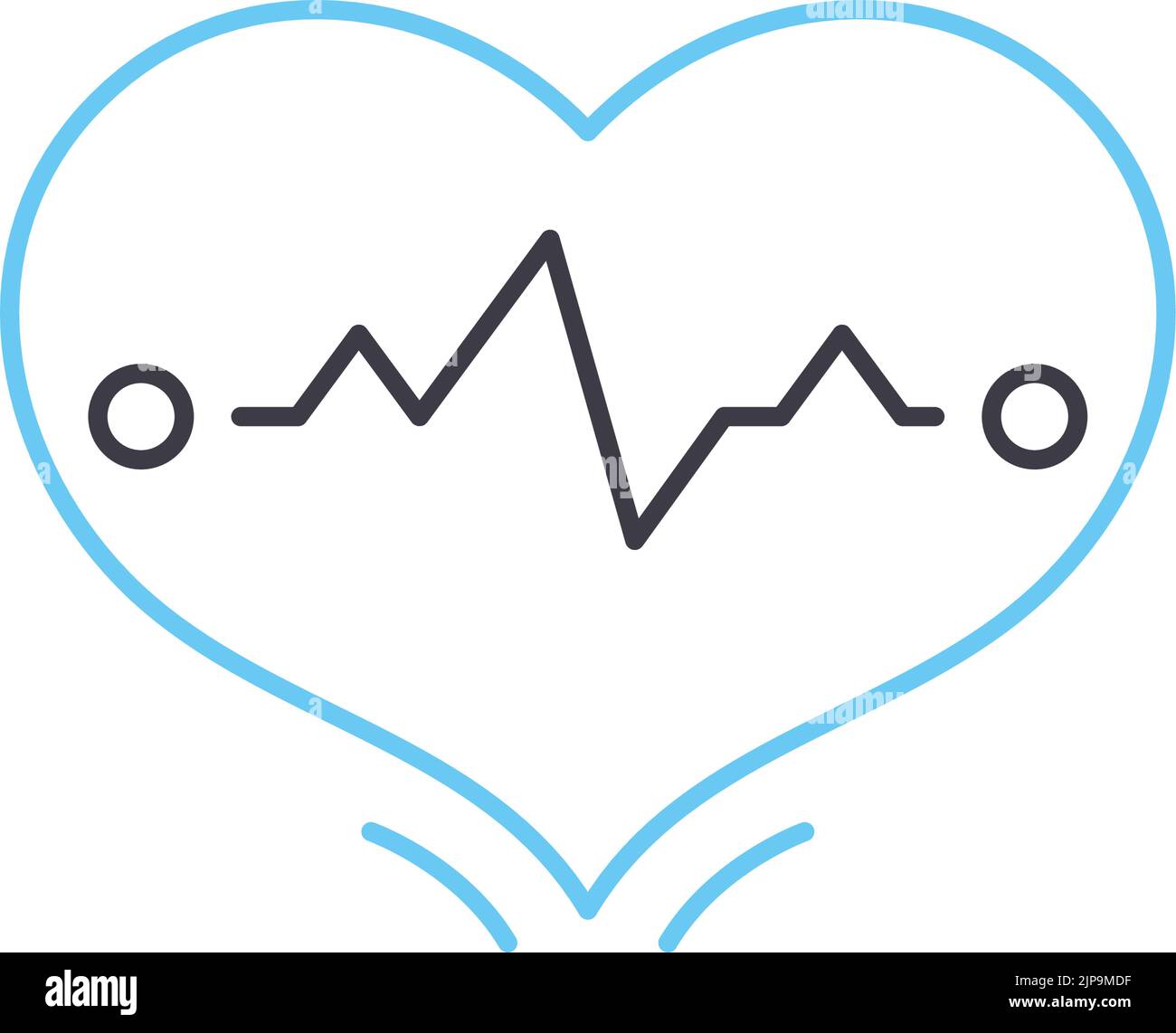 pulse line icon, outline symbol, vector illustration, concept sign ...