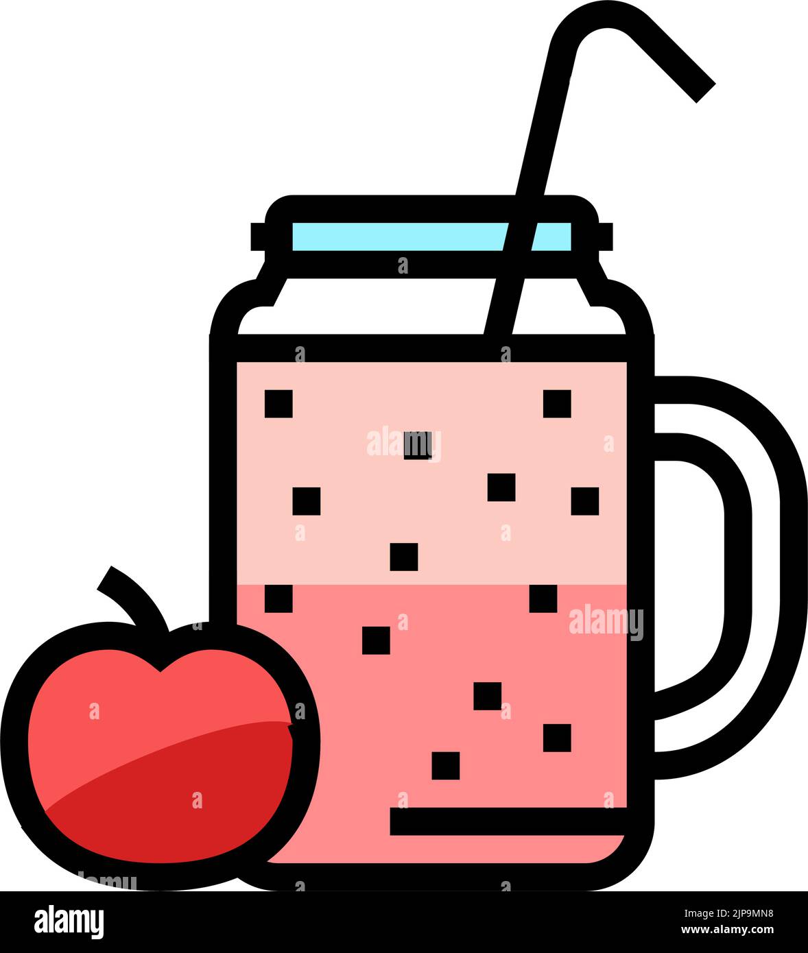 apple juice smoothie fruit juice food color icon vector illustration ...