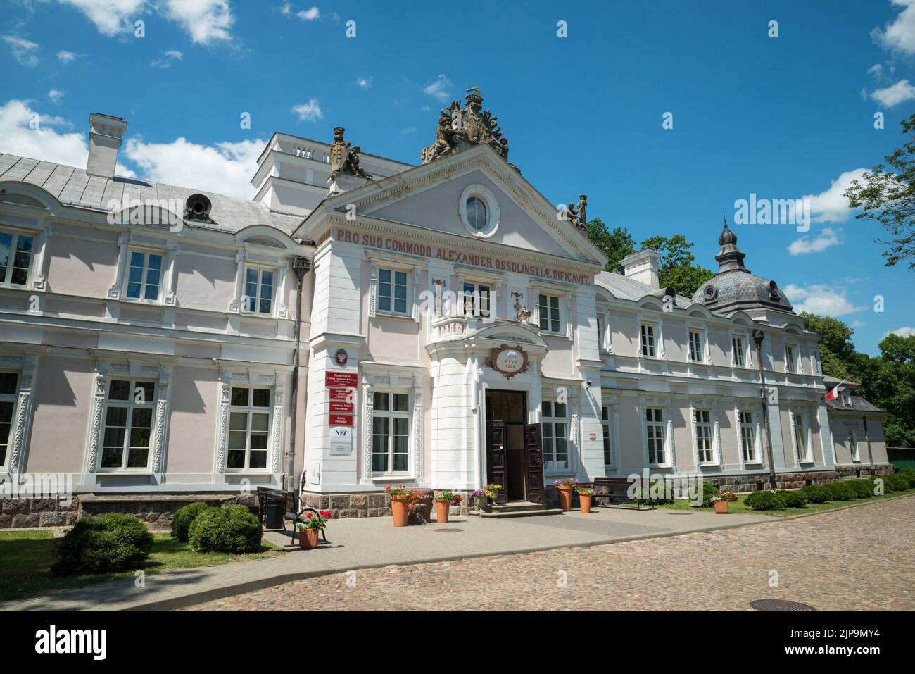 The Ossoliński Palace in Rudka, Bielsk County, Podlaskie Voivodeship, in north-eastern Poland Stock Photo