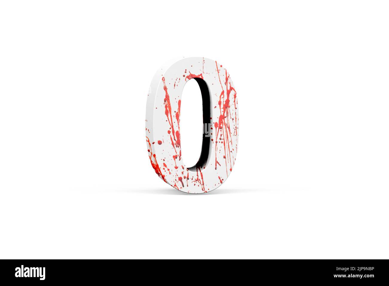 Bloody digit - three dimensional number with texture from blood on ...
