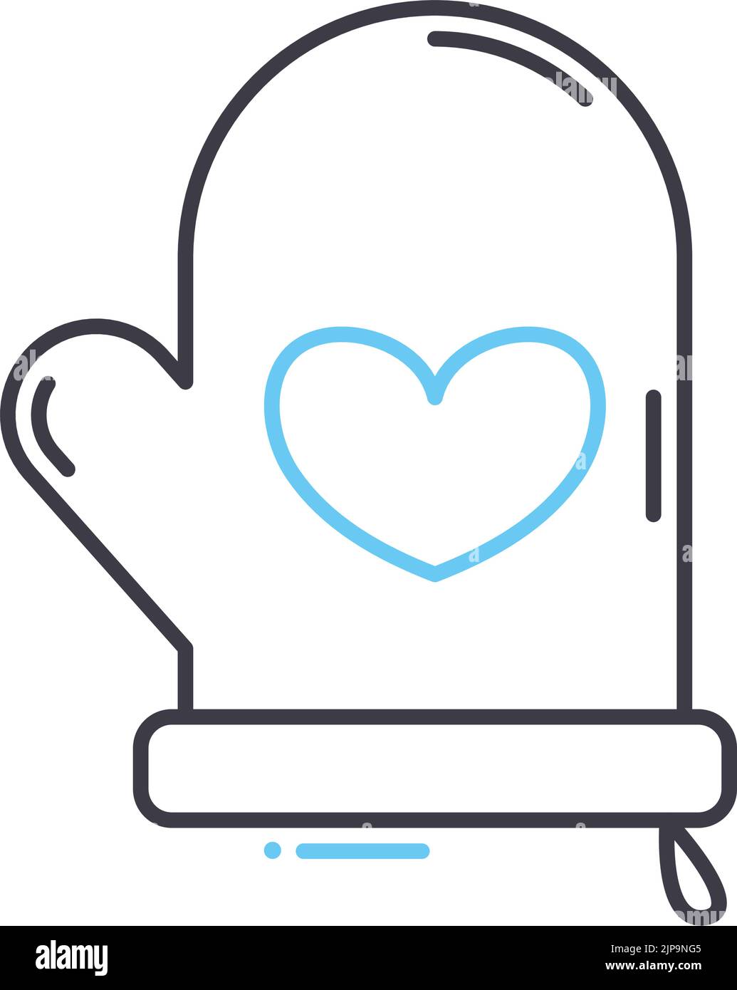 oven gloves line icon, outline symbol, vector illustration, concept