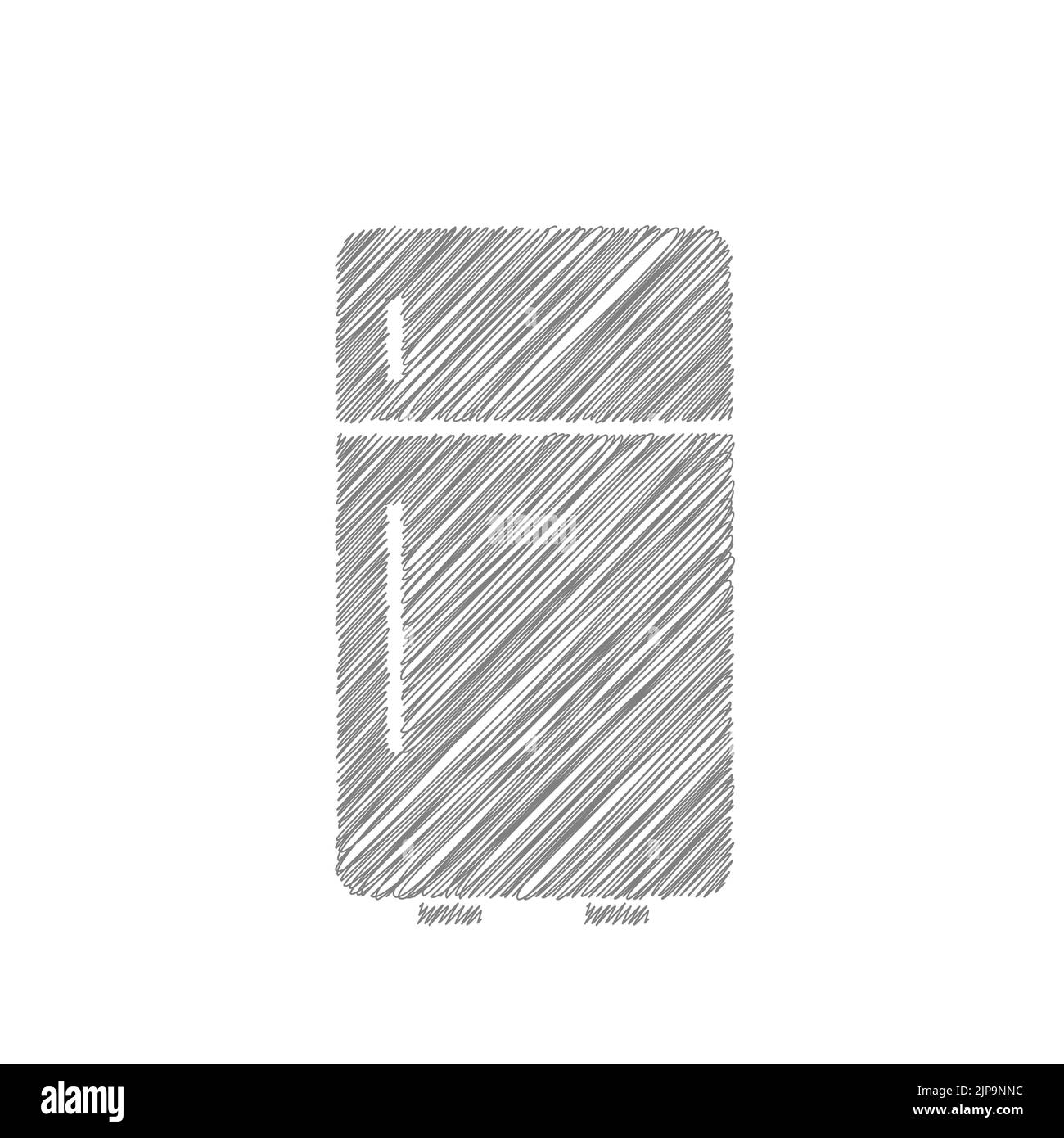 Fridge grey sketch vector icon. Vector sign for mobile app and web sites Stock Vector