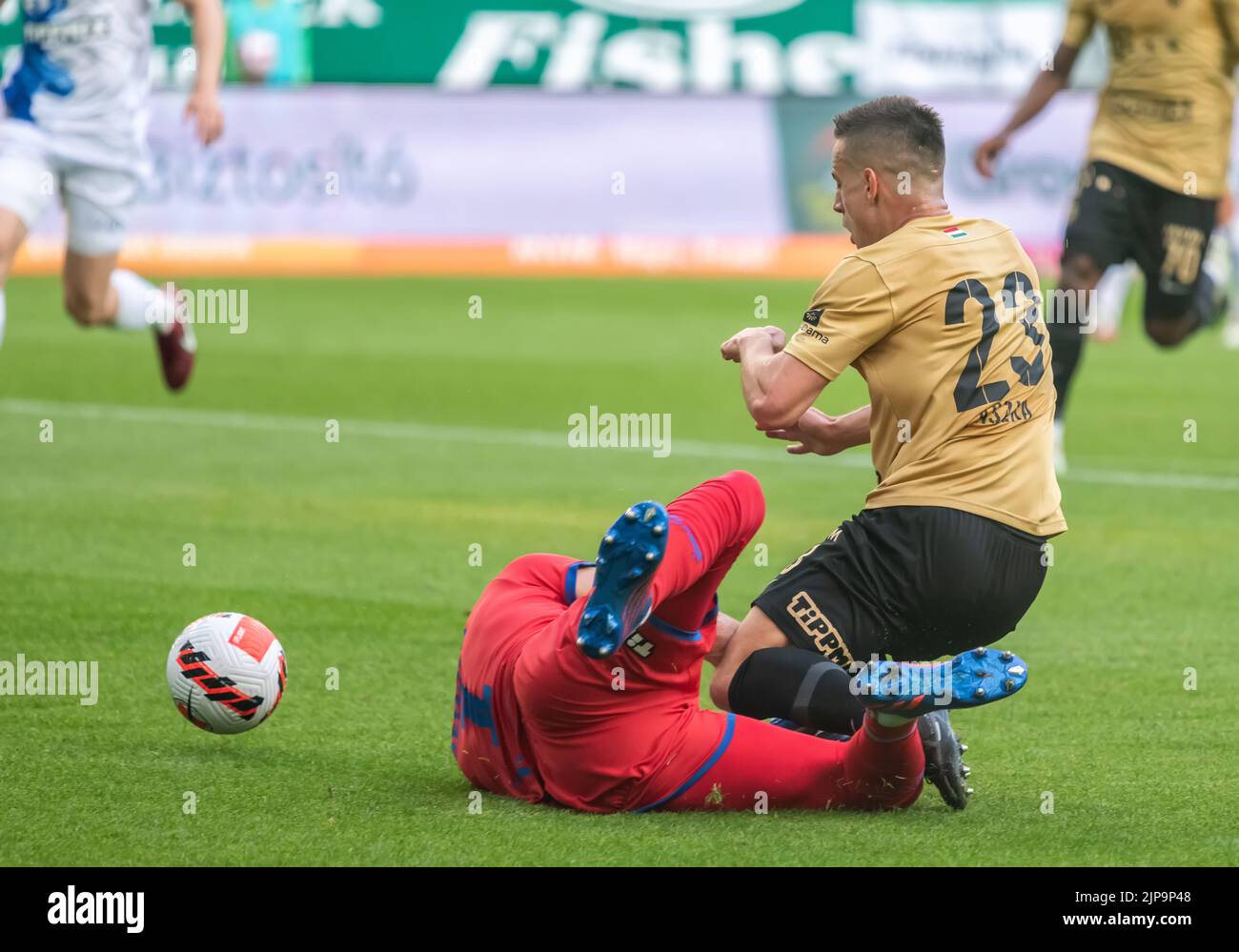 Endre Botka of Ferencvarosi TC controls the ball during the UEFA News  Photo - Getty Images