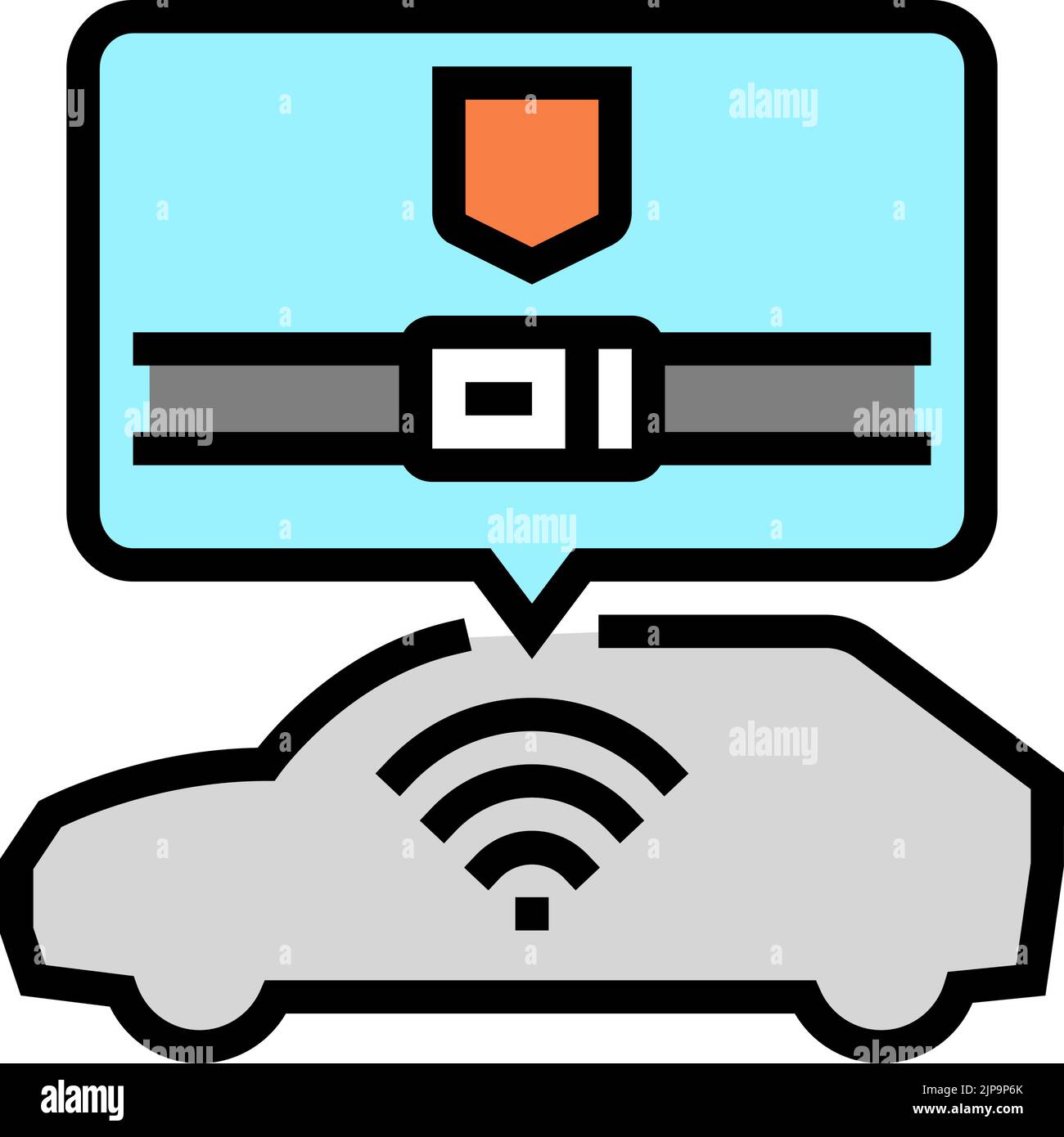 safety car technology color icon vector illustration Stock Vector Image