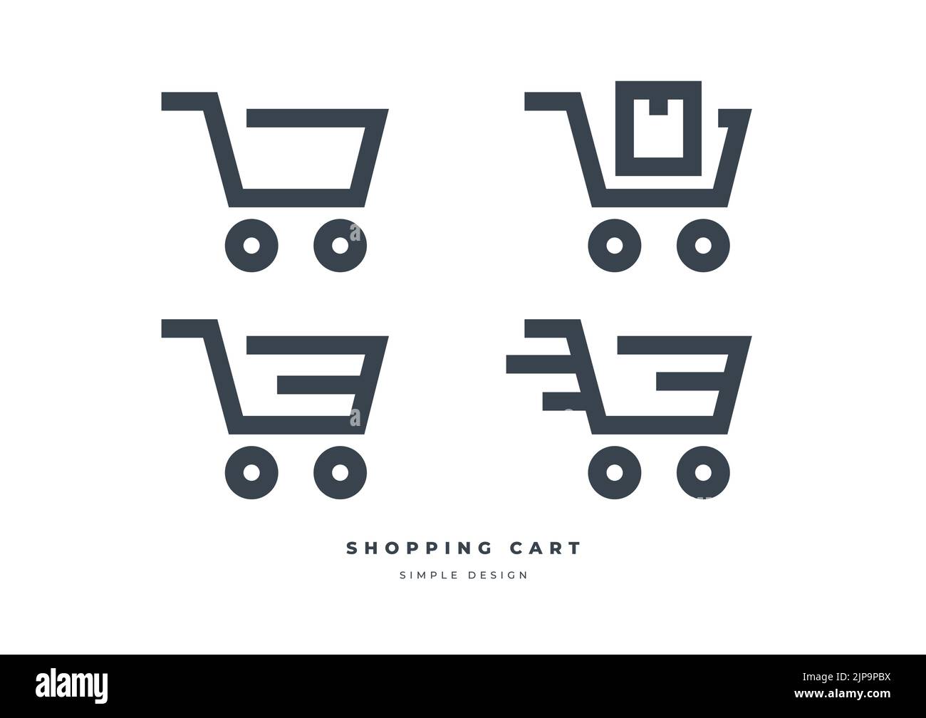Shopping cart icon set isolated on white background Stock Vector Image ...