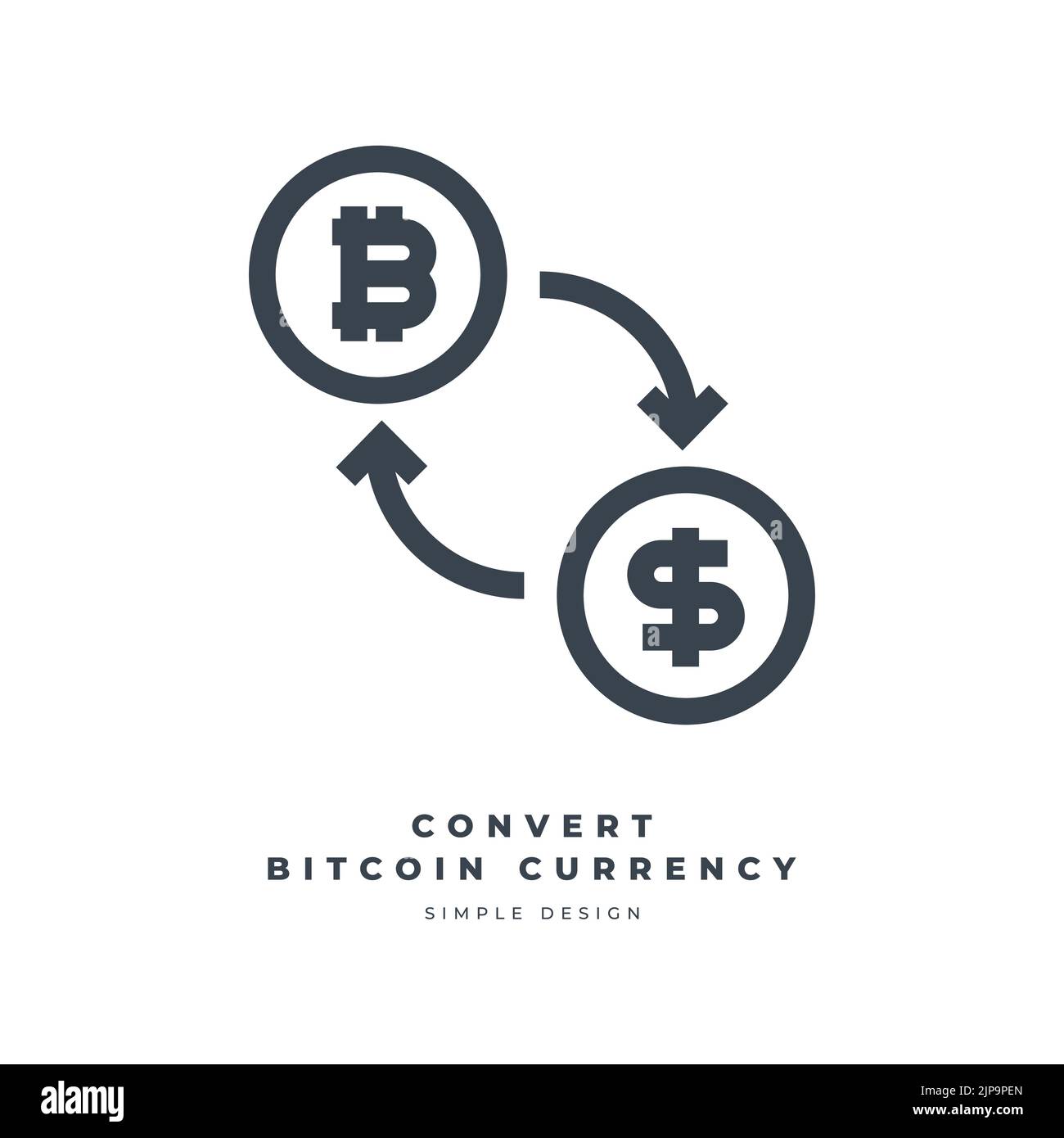 Dollar currency exchange bitcoin thin line icon. Stock Vector