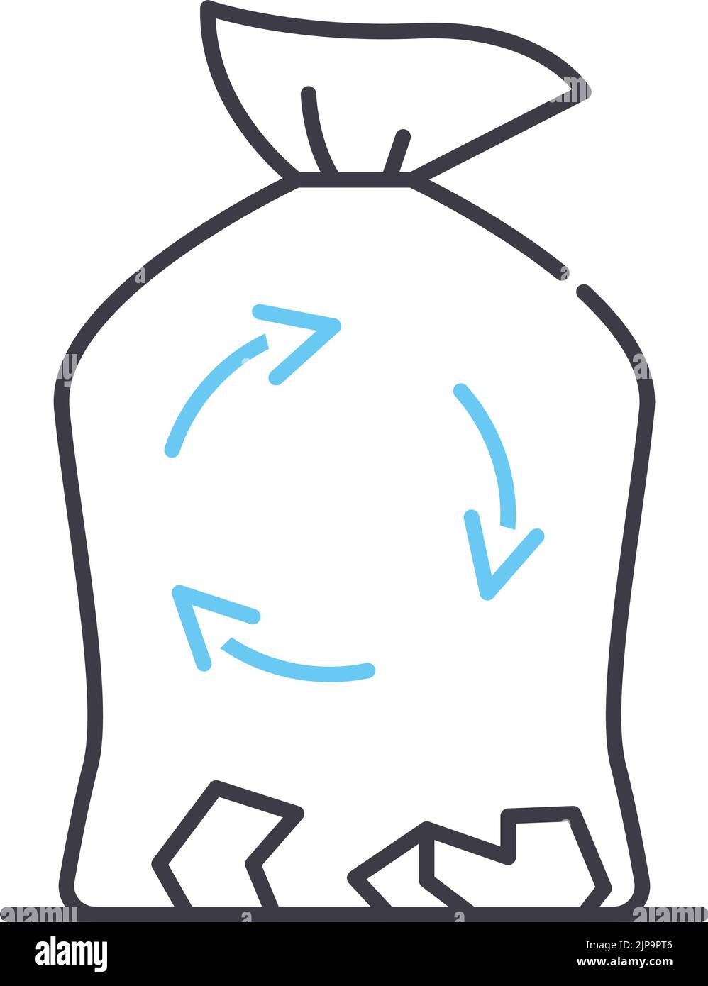 garbage bags line icon, outline symbol, vector illustration, concept