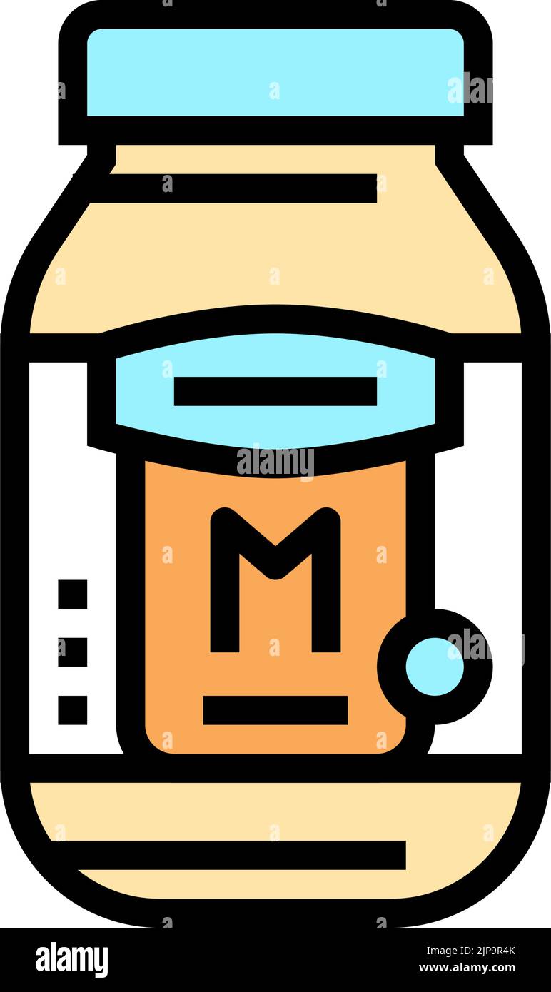 mayonnaise bottle sauce food color icon vector illustration Stock