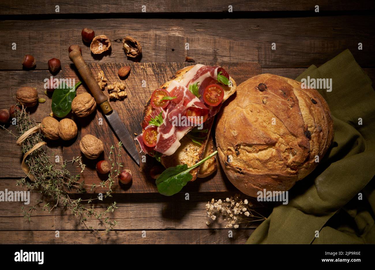 bread, sandwich, prosciutto, breads, sandwichs, prosciuttos Stock Photo