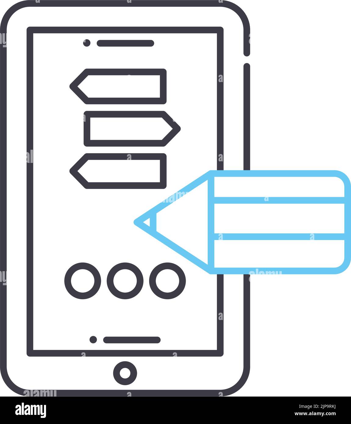 mobile interface design line icon, outline symbol, vector illustration ...