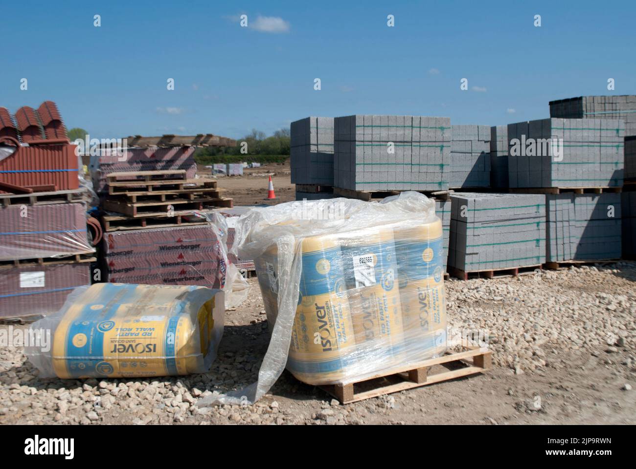Building materials on a building site Stock Photo Alamy