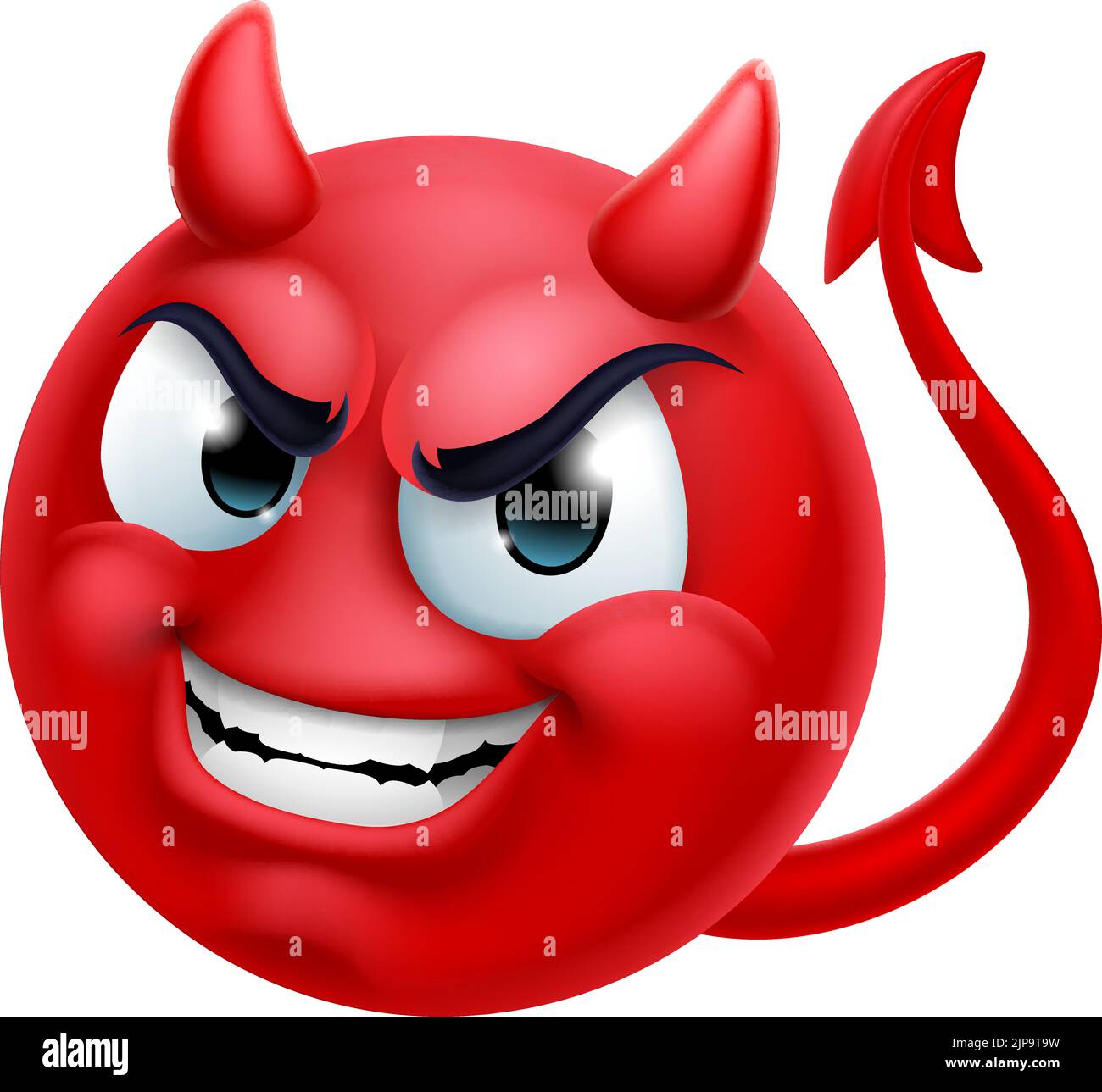 Devil Emoji Emoticon Man Face Cartoon Icon Mascot Stock Vector Image