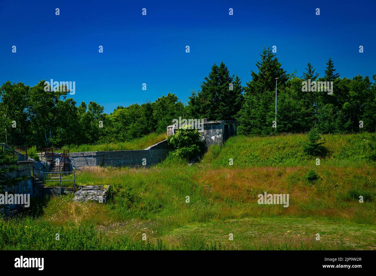 falling apart military structure in fort ives Stock Photo