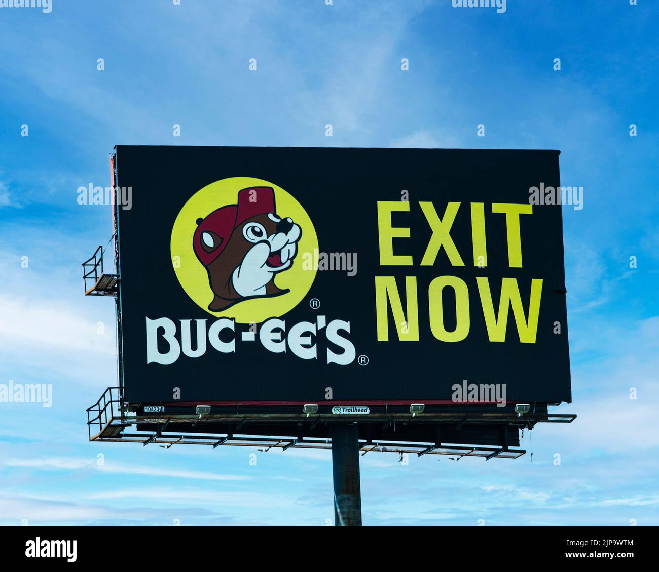 Bucees billboard showing Exit Now but no other directions Stock Photo