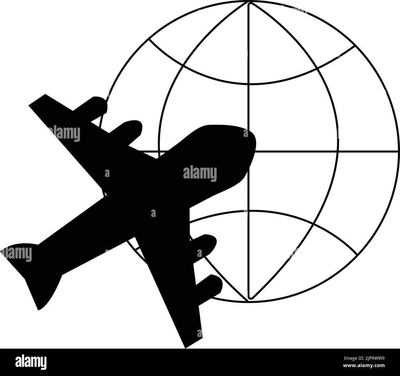 Map of the world plane Black and White Stock Photos & Images - Alamy