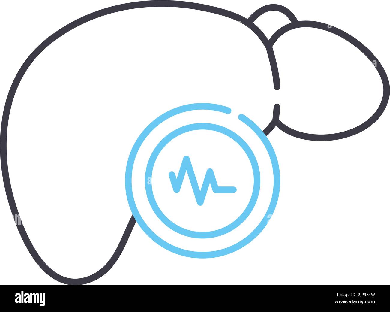 liver diseases line icon, outline symbol, vector illustration, concept sign Stock Vector