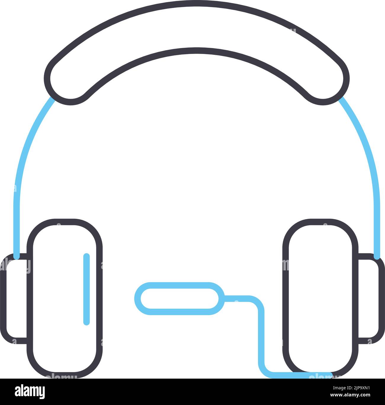 headphone line icon, outline symbol, vector illustration, concept sign Stock Vector