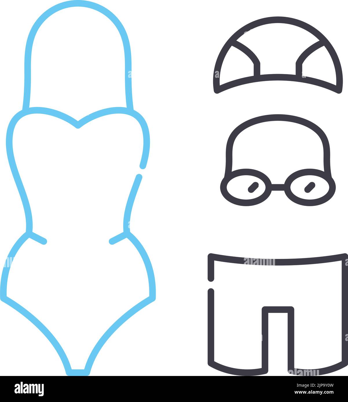 swimming suit line icon, outline symbol, vector illustration, concept sign Stock Vector
